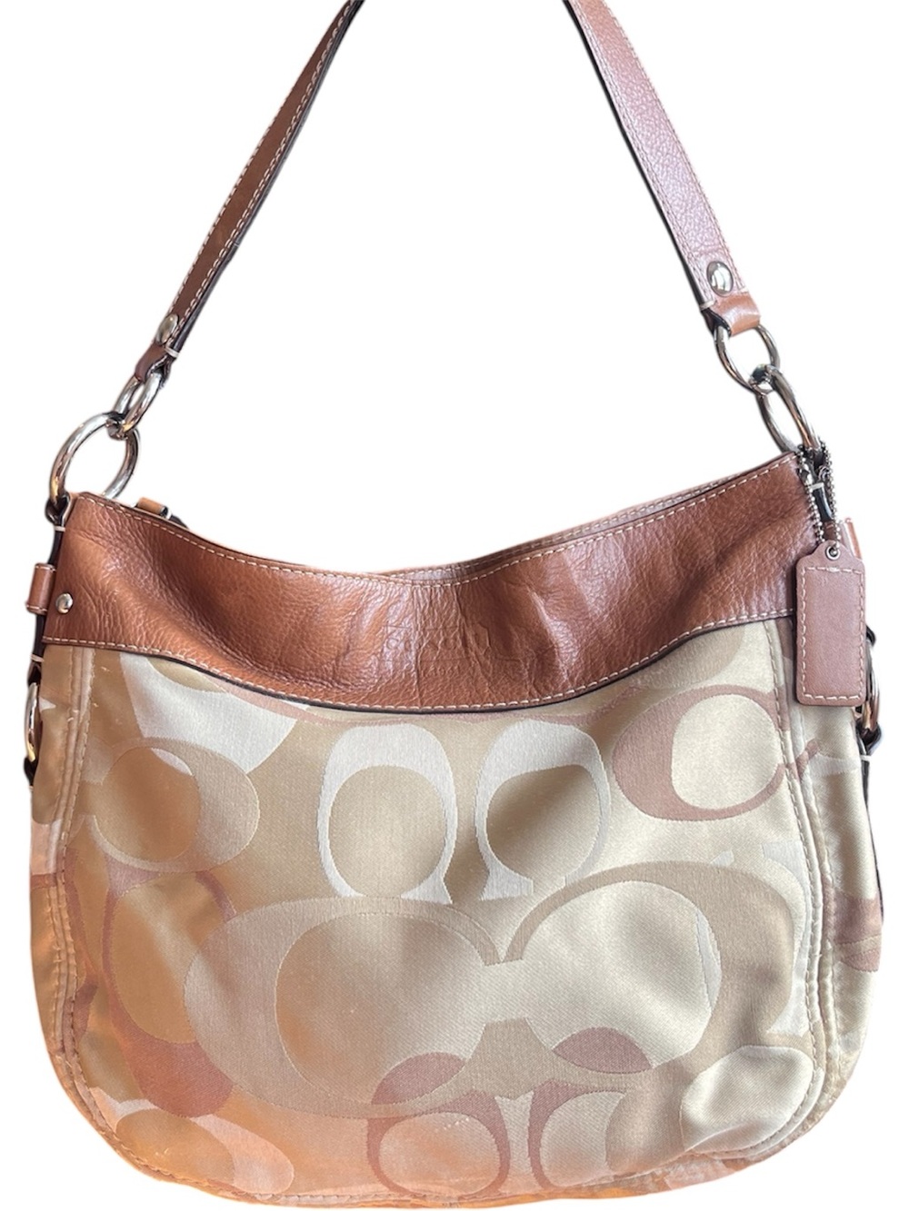 Coach Zoe Signature Jacquard Hobo Shoulder Bag F14711